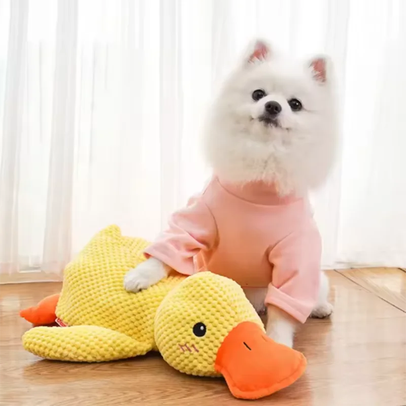 Calming Duck Plush Dog Toy – Dogs Ducks Toy with Quacking Sound for Indoor Dogs - Anxiety Relief "Snuggle Buddies" for Puppies – Squeaky Dog Toys