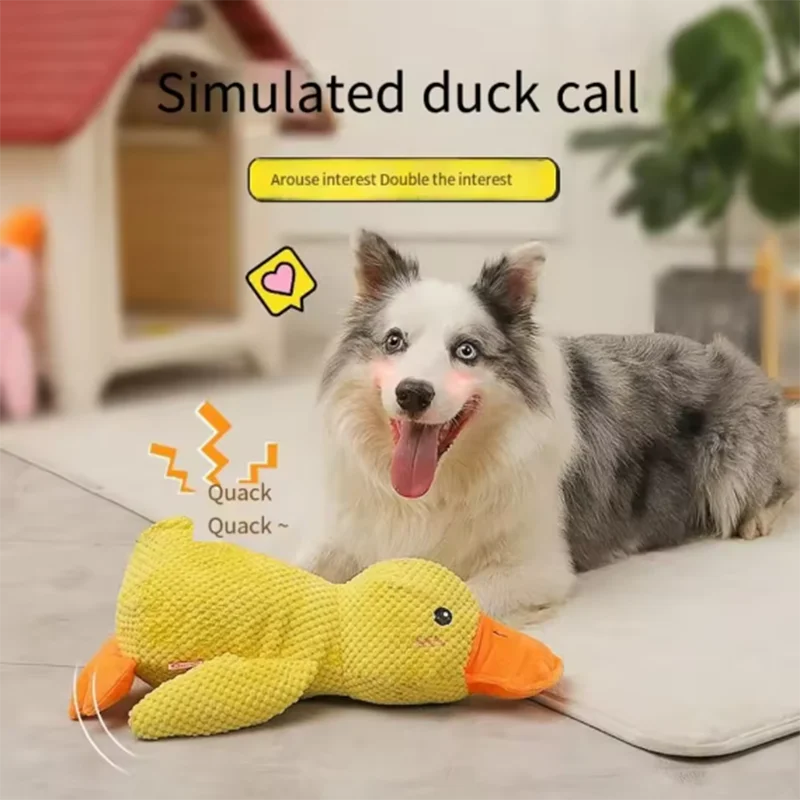 Calming Duck Plush Dog Toy – Dogs Ducks Toy with Quacking Sound for Indoor Dogs - Anxiety Relief "Snuggle Buddies" for Puppies – Squeaky Dog Toys