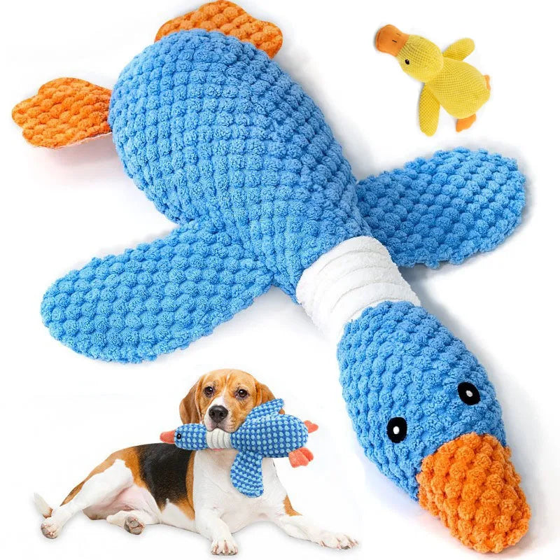 Premium Duck Plush Dog Toy – Squeaky & Crinkle Chew Toy for Puppies - Snuggle Buddies