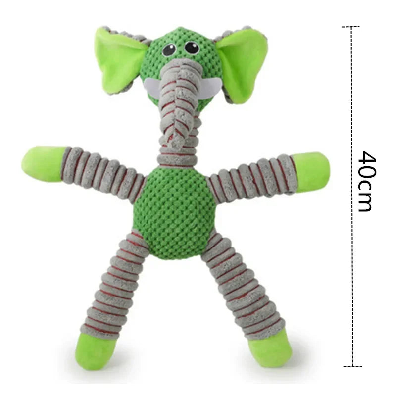 Durable Squeaky Elephant Dog Toy – Anxiety Relief "Snuggle Buddies" for Puppies – Interactive Textured Chew Toy – Textured Pet T-Rex
