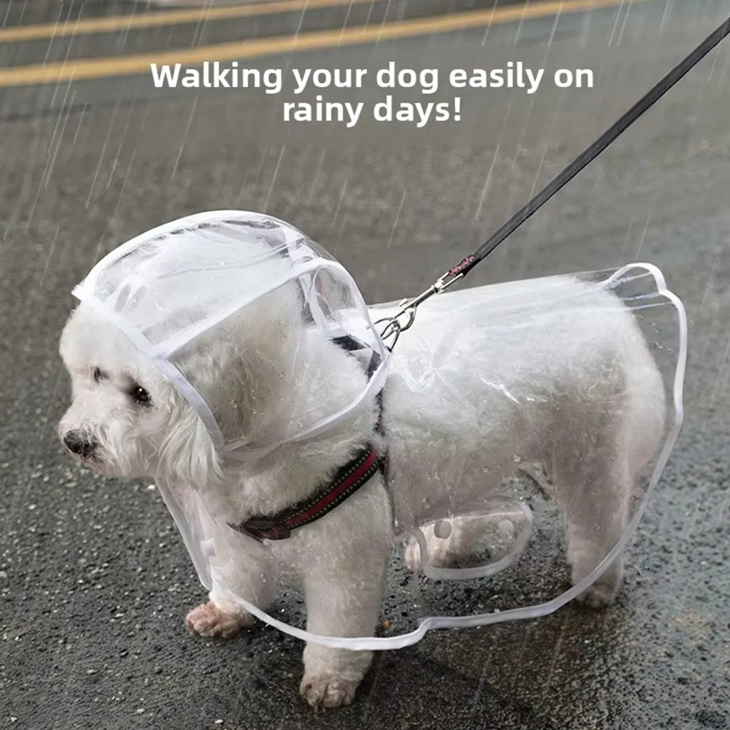 Dog Waterproof Raincoat – Transparent PVC Rain Jacket for Small & Medium Dogs
