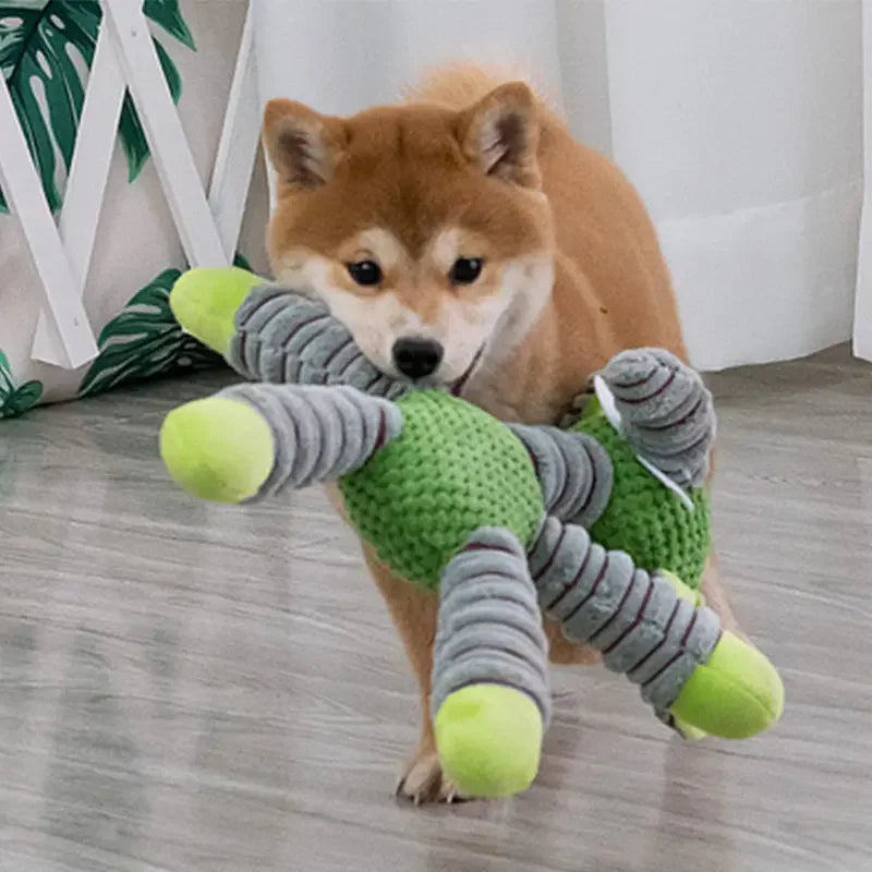 Durable Squeaky Elephant Dog Toy – Anxiety Relief "Snuggle Buddies" for Puppies – Interactive Textured Chew Toy – Textured Pet T-Rex