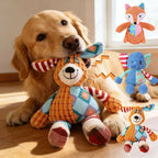 Interactive Textured Squeaky Toy – Chew-Resistant Corduroy Plush for Dogs – Anxiety Relief "Snuggle Buddies" for Puppies – Squeaky Dog Toys