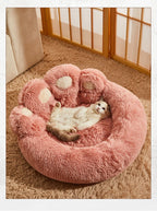 Fluffy Dog Bed Winter Warm Large Pet Products Small Sofa Baskets Pets Kennel Mat Puppy Cats Supplies Basket Blanket Accessories