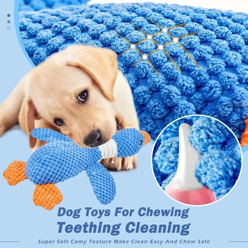 Premium Duck Plush Dog Toy – Squeaky & Crinkle Chew Toy for Puppies - Snuggle Buddies