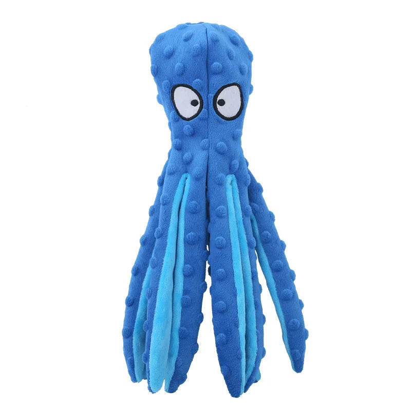 Multi-Textured Squeaky Dog Toy Series – Tough Corduroy Plush Chew Toy – Interactive Stuffed T-Rex, Triceratops, Octopus - Sunggle Buddies