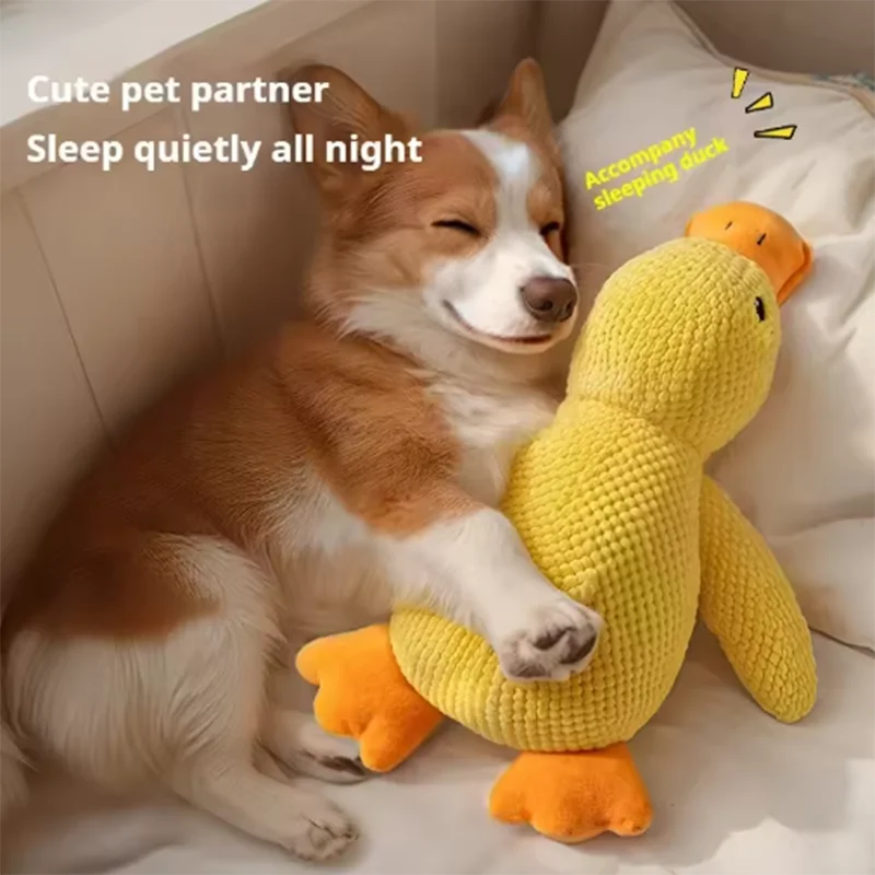 Calming Duck Plush Dog Toy – Dogs Ducks Toy with Quacking Sound for Indoor Dogs - Anxiety Relief "Snuggle Buddies" for Puppies – Squeaky Dog Toys