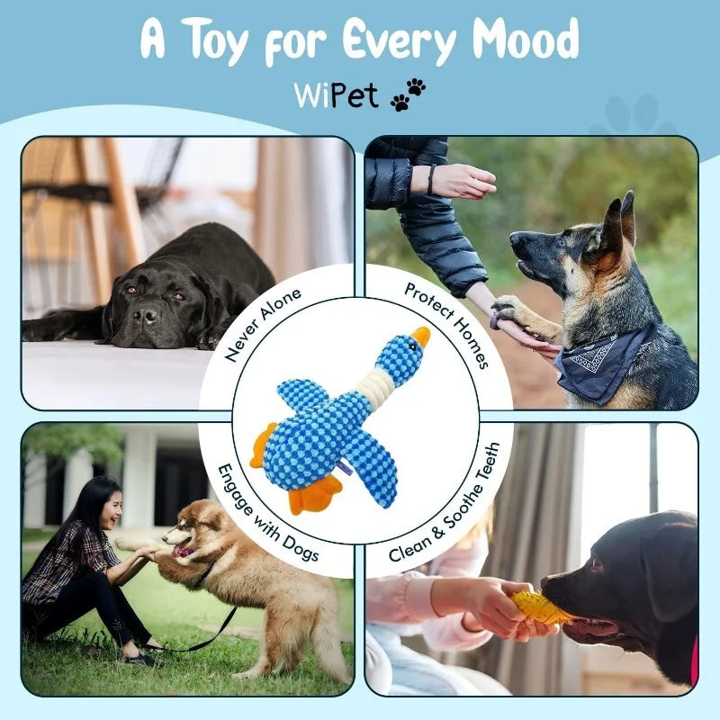 Premium Duck Plush Dog Toy – Squeaky & Crinkle Chew Toy for Puppies - Snuggle Buddies