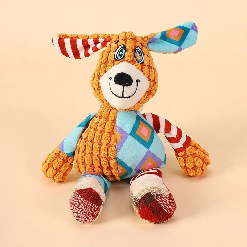Interactive Textured Squeaky Toy – Chew-Resistant Corduroy Plush for Dogs – Anxiety Relief "Snuggle Buddies" for Puppies – Squeaky Dog Toys