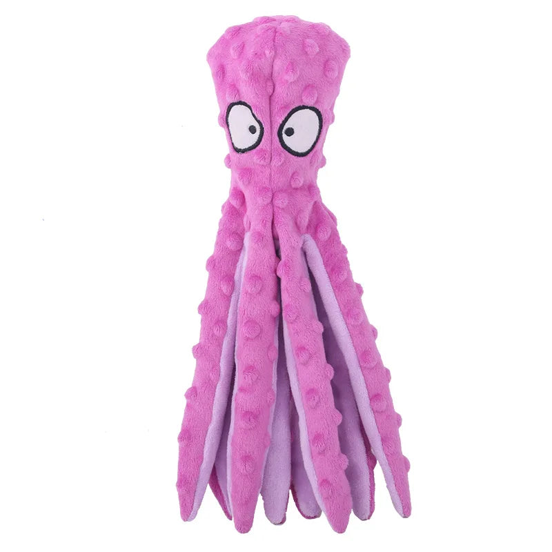 Multi-Textured Squeaky Dog Toy Series – Tough Corduroy Plush Chew Toy – Interactive Stuffed T-Rex, Triceratops, Octopus - Sunggle Buddies