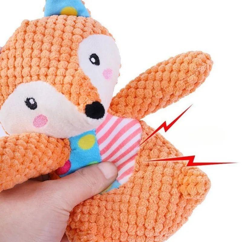 Interactive Textured Squeaky Toy – Chew-Resistant Corduroy Plush for Dogs – Anxiety Relief "Snuggle Buddies" for Puppies – Squeaky Dog Toys