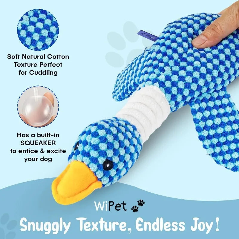 Premium Duck Plush Dog Toy – Squeaky & Crinkle Chew Toy for Puppies - Snuggle Buddies