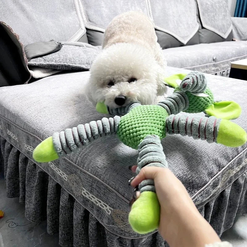 Durable Squeaky Elephant Dog Toy – Anxiety Relief "Snuggle Buddies" for Puppies – Interactive Textured Chew Toy – Textured Pet T-Rex