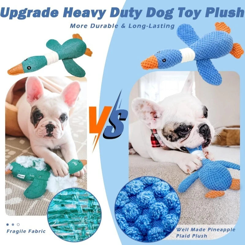 Premium Duck Plush Dog Toy – Squeaky & Crinkle Chew Toy for Puppies - Snuggle Buddies