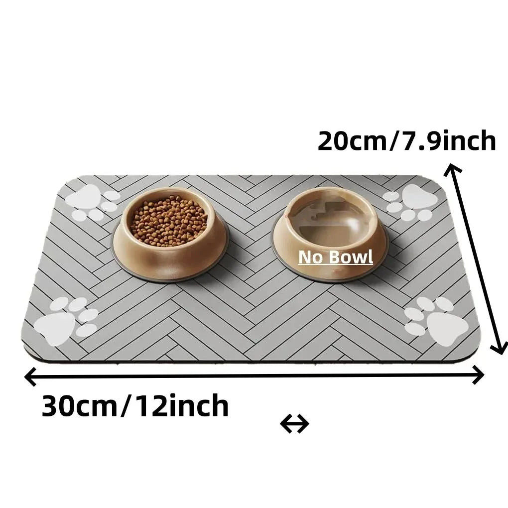 Pet Feeding Mat-Absorbent Pet Placemat for Food and Water Bowl, with Waterproof Rubber Backing, Quick Dry Water Dispenser Mat for Dog and Cat