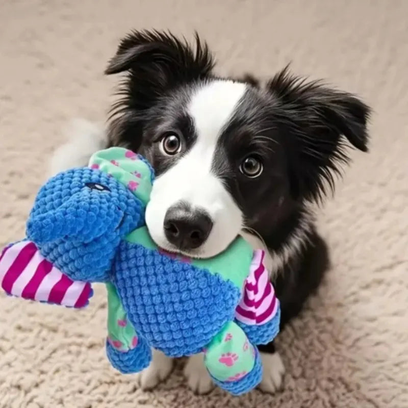 Interactive Textured Squeaky Toy – Chew-Resistant Corduroy Plush for Dogs – Anxiety Relief "Snuggle Buddies" for Puppies – Squeaky Dog Toys