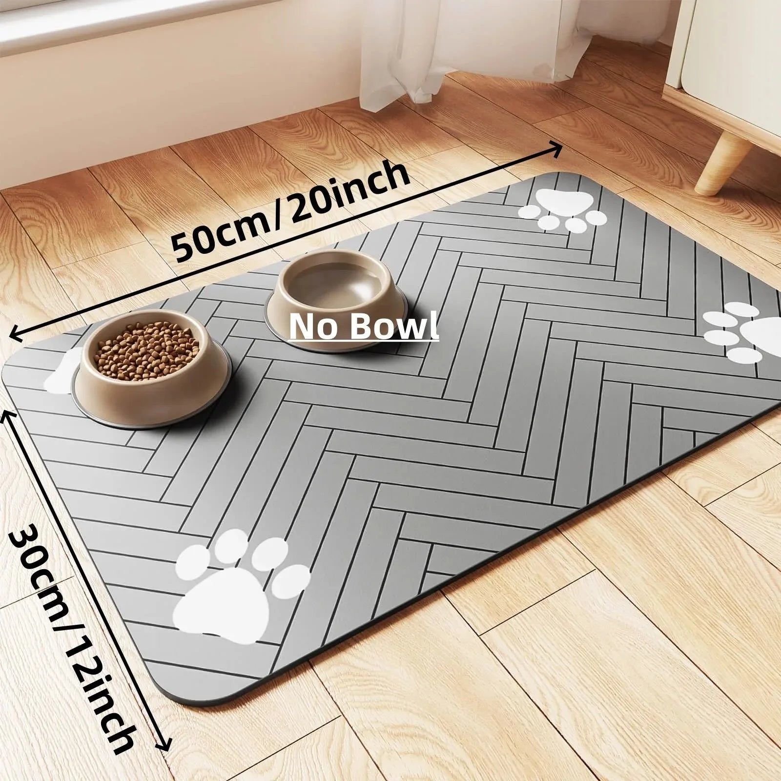 Pet Feeding Mat-Absorbent Pet Placemat for Food and Water Bowl, with Waterproof Rubber Backing, Quick Dry Water Dispenser Mat for Dog and Cat