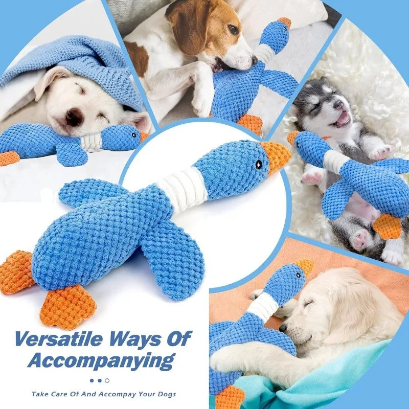 Premium Duck Plush Dog Toy – Squeaky & Crinkle Chew Toy for Puppies - Snuggle Buddies