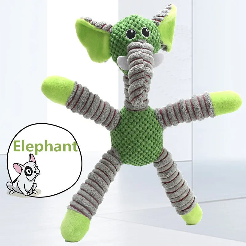 Durable Squeaky Elephant Dog Toy – Anxiety Relief "Snuggle Buddies" for Puppies – Interactive Textured Chew Toy – Textured Pet T-Rex