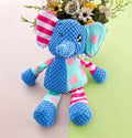 Multi-Textured Squeaky Dog Toy Series – Crinkle Paper & BB Squeaker Corduroy Plush – Cute Patchwork Stuffed Fox, Elephant, and Long-Limb Monkey Pet Toy - Snuggle Buddies