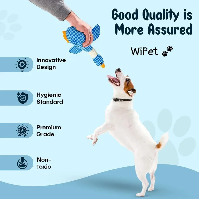 Premium Duck Plush Dog Toy – Squeaky & Crinkle Chew Toy for Puppies - Snuggle Buddies