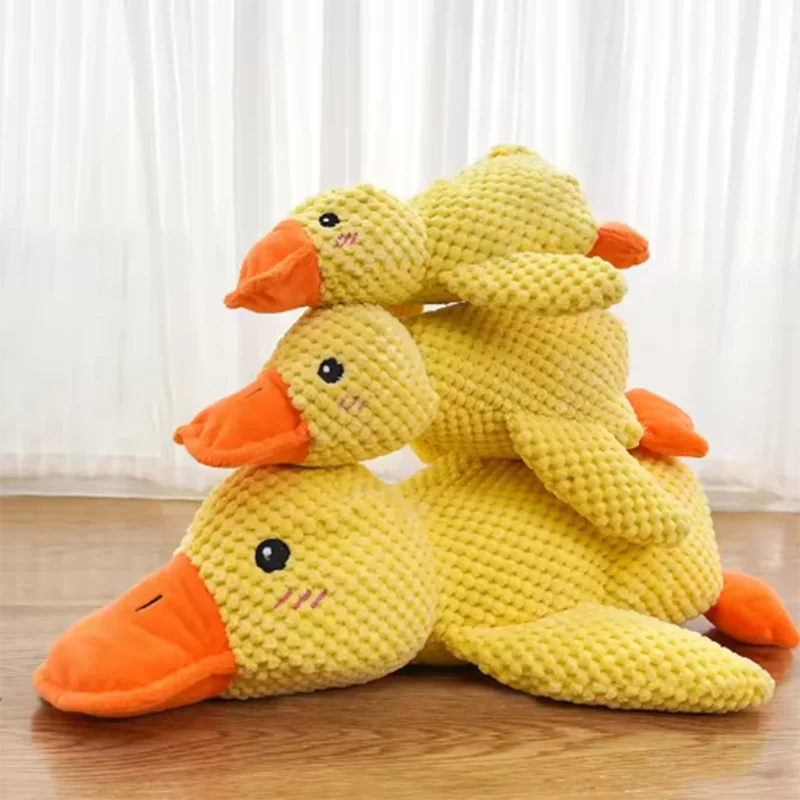 Calming Duck Plush Dog Toy – Dogs Ducks Toy with Quacking Sound for Indoor Dogs - Anxiety Relief "Snuggle Buddies" for Puppies – Squeaky Dog Toys