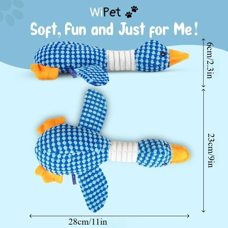 Premium Duck Plush Dog Toy – Squeaky & Crinkle Chew Toy for Puppies - Snuggle Buddies