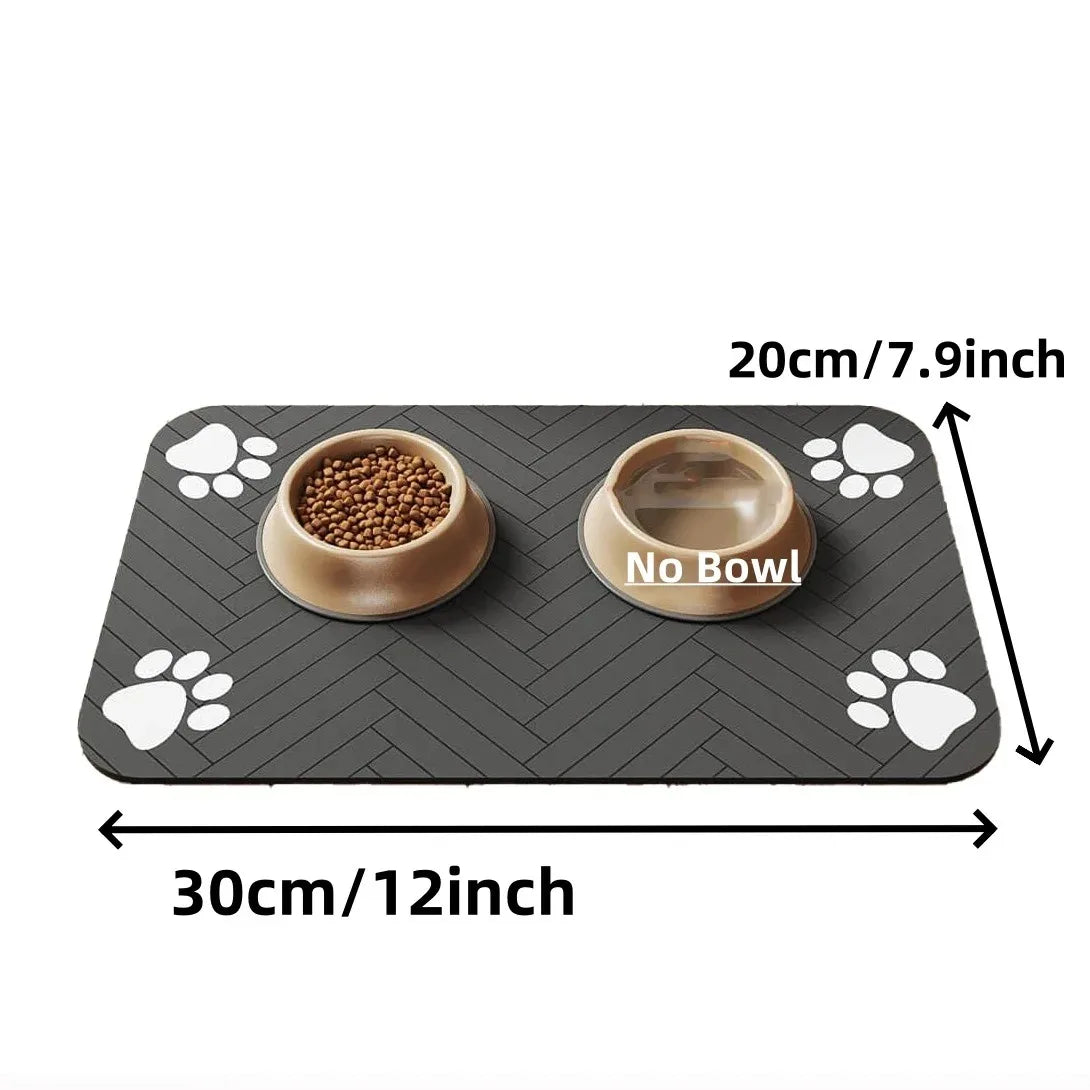 Pet Feeding Mat-Absorbent Pet Placemat for Food and Water Bowl, with Waterproof Rubber Backing, Quick Dry Water Dispenser Mat for Dog and Cat