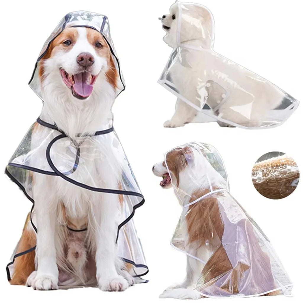 Dog Waterproof Raincoat – Transparent PVC Rain Jacket for Small & Medium Dogs